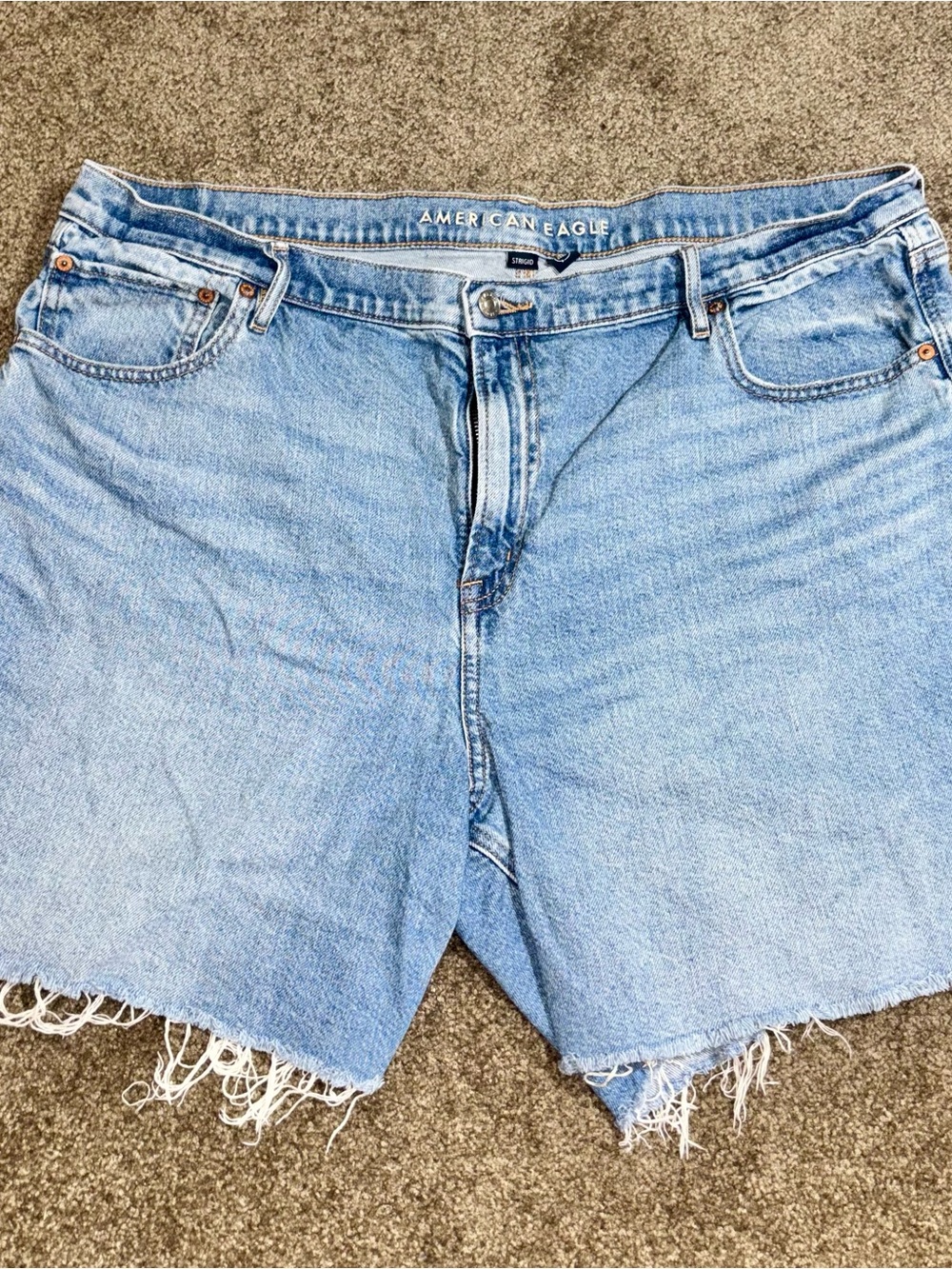 American Eagle Outfitters Light Blue Distressed Denim Cutoff Shorts